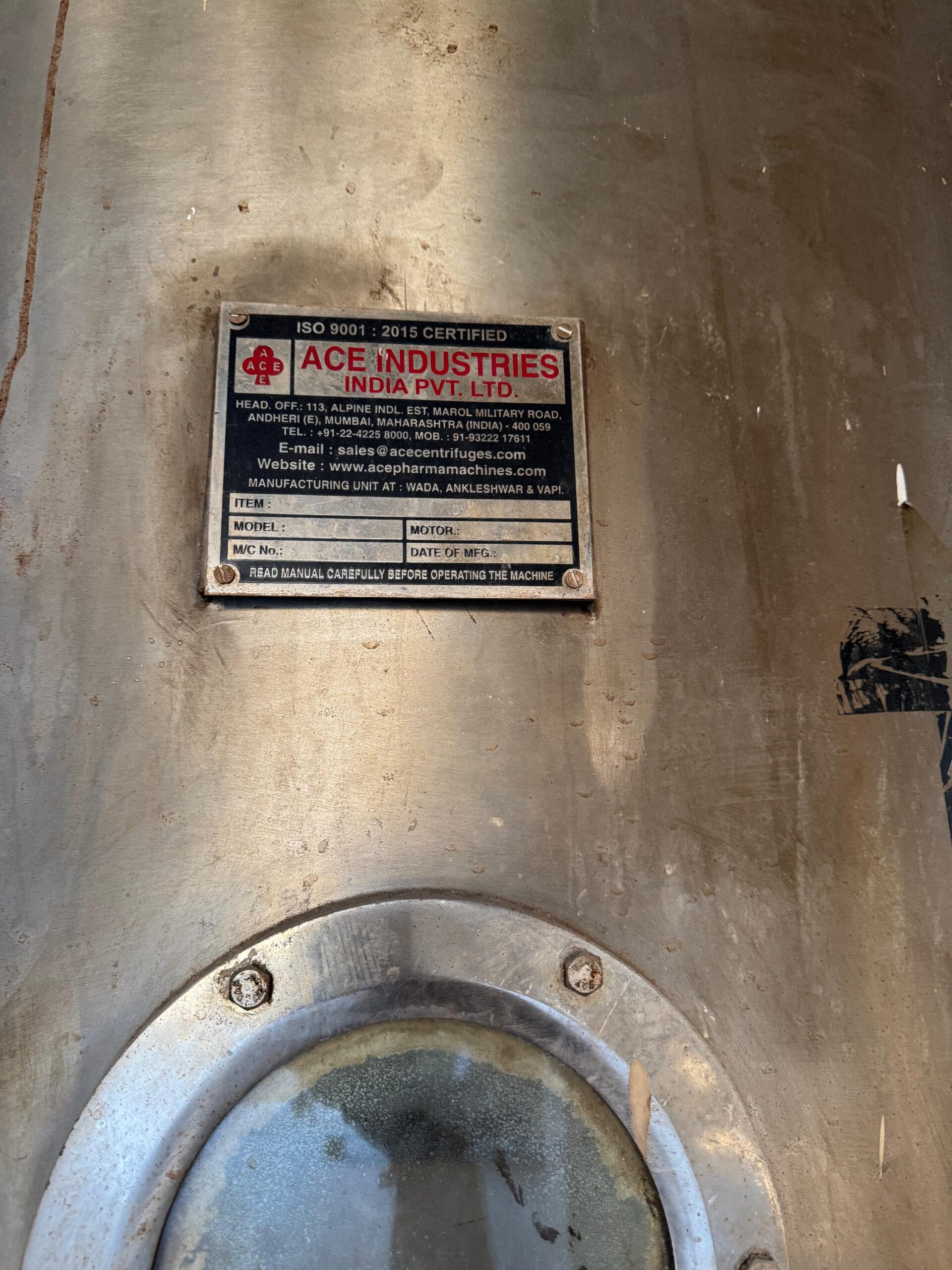 For Sale: Fluid Bed Dryer – 500 KG Capacity (GMP Model)