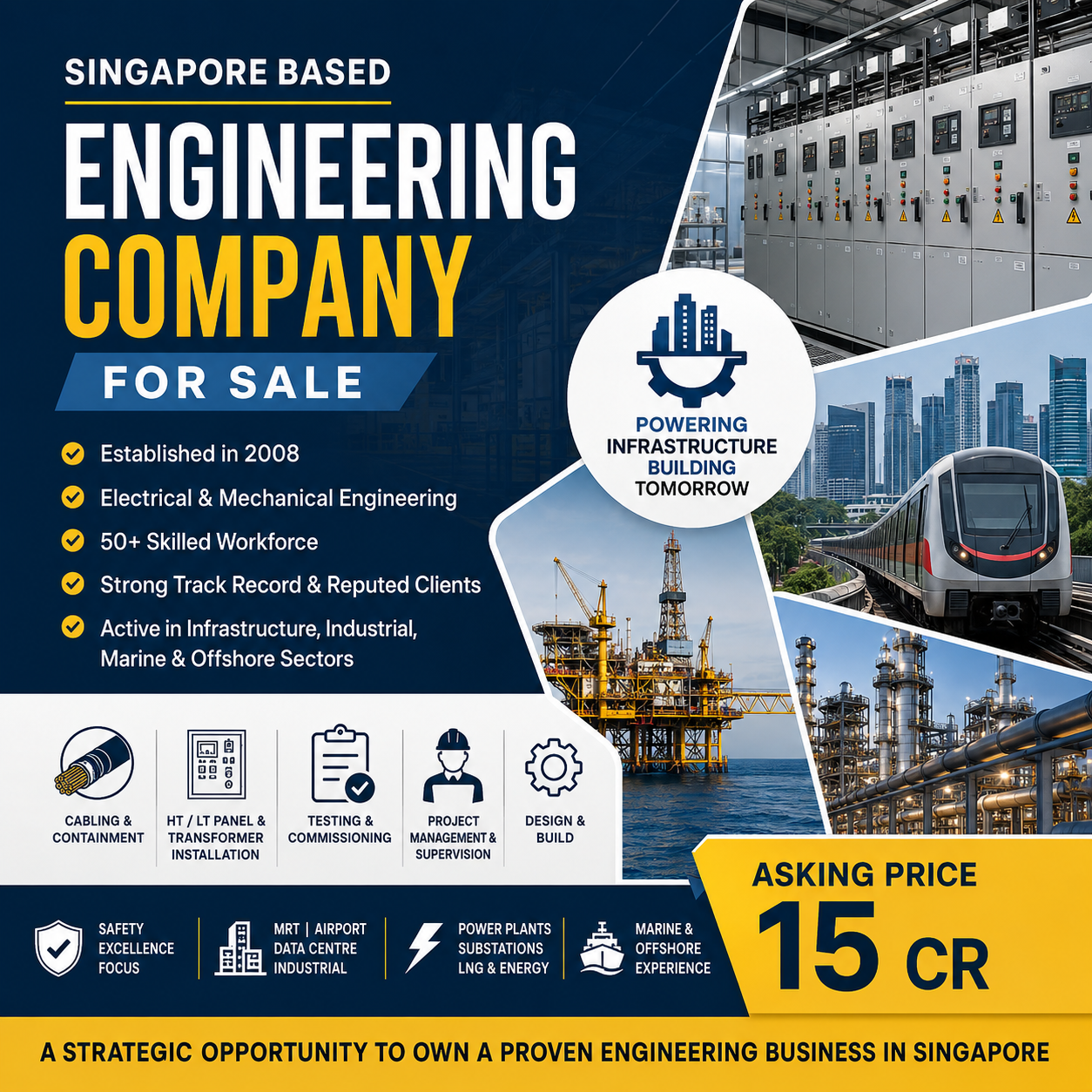 Premium Singapore-Based Electrical & Mechanical Engineering Company for Sale